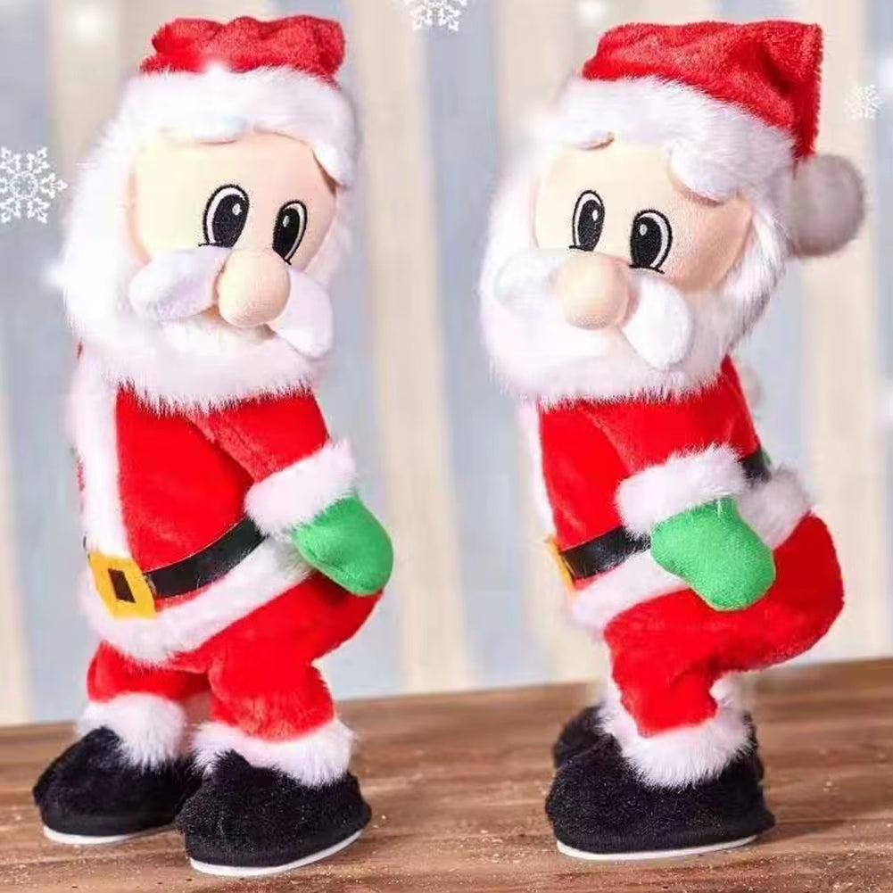 Electric Twerking Santa Toy Adorable Decorative Plush Toy for Kids Children Xmas Decoration Twerking Musical Santa Holiday Decor