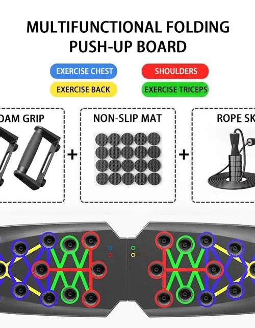 Load image into Gallery viewer, Folding Push-Up Board Chest Expansion Adult Multi-Mode Adjustable with Chest Abdomen Back Partition Core Muscle Exerciser
