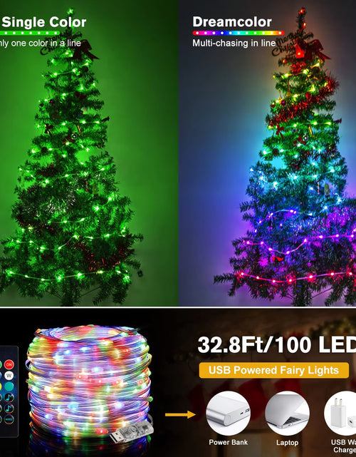 Load image into Gallery viewer, Smart WS2812B Addressable LED Garlands RGB String Fairy Lights USB Festoon for Home Aesthetic Room Wedding Decoration Mood Light
