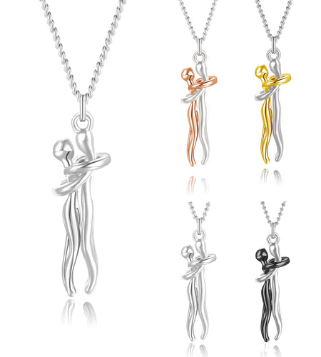 Fashion Hugging Necklace Jewelry Choker Hug Pendant Chain Men Necklaces for Lover Women Couple Men Lady Female Male Gift
