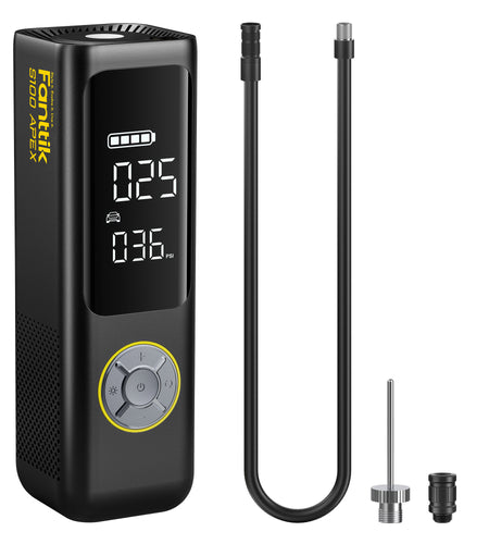 S100 APEX Powerful Portable Air Pump & Tire Inflator with Power Bank, Black