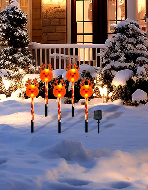 Load image into Gallery viewer, Christmas Pathway Lights 5X Light-Up Christmas Driveway Stake Solar-Powered LED Christmas Landscape Lights Waterproof Christmas
