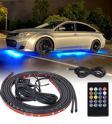 Car Underbody Light Decorative Lamp Neon LED RGB Car Underglow Bottom Light Remote/App Control Flexible Waterproof LED Strip