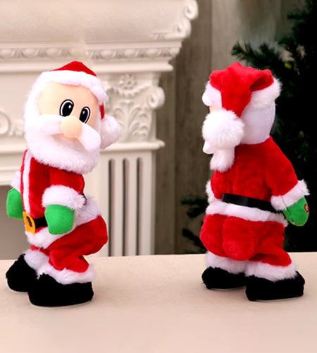 Electric Twerking Santa Toy Adorable Decorative Plush Toy for Kids Children Xmas Decoration Twerking Musical Santa Holiday Decor