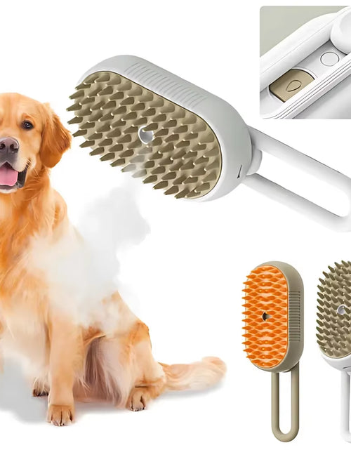 Load image into Gallery viewer, Steamy Dog Brush Electric Spray Cat Hair Brush 3 In1 Dog Steamer Brush for Massage Pet Grooming Removing Tangled and Loose Hair
