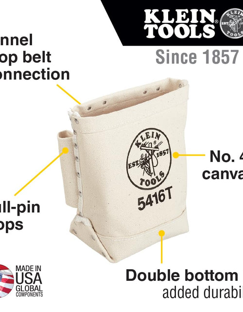 Load image into Gallery viewer, 5416T Tool Bag, Bull-Pin and Bolt Pouch, No. 4 Canvas with Tunnel Connection, 5 X 10 X 9-Inch
