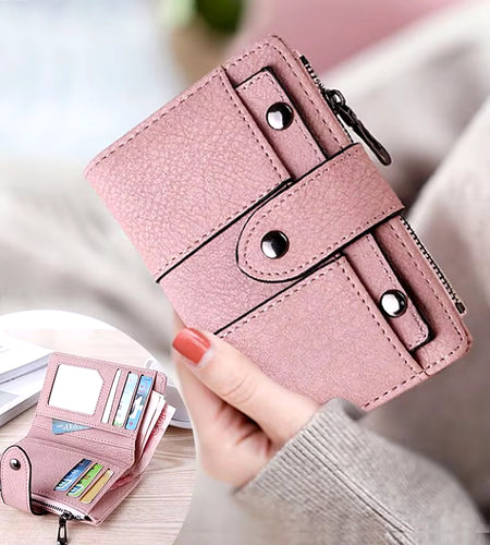 Women Wallet Simple Retro Rivets Short Wallet Coin Purse Card Holders Handbag for Girls Purse Small Wallet Ladies Bolsa Feminina