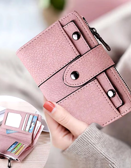 Load image into Gallery viewer, Women Wallet Simple Retro Rivets Short Wallet Coin Purse Card Holders Handbag for Girls Purse Small Wallet Ladies Bolsa Feminina
