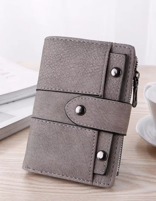 Load image into Gallery viewer, Women Wallet Simple Retro Rivets Short Wallet Coin Purse Card Holders Handbag for Girls Purse Small Wallet Ladies Bolsa Feminina
