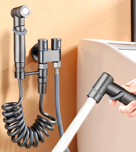 Hygienic Shower for Bathroom Toilet Bidet Shower Head Double Outlet Angle Valve of Bathroom Accessories Bidet Toilet Seat