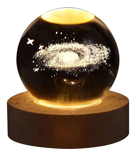 Unique 3D Crystal Ball Lamp with Galaxy and Planetary Projections USB Night Light for Cozy Atmosphere Plasma Ball