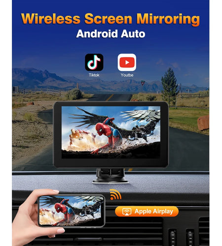 6.86 Inch Touch Carplay Screen Car Stereo for Vehicle Wireless Carplay&Android Auoto with Backup Camera, Mirror Link, FM, Bluetooth, GPS