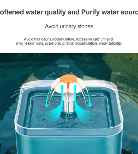 67Oz/2L Automatic Cat Water Fountain-Water Fountains for Cats Indoor-Pet Water Fountain-Dispenser Bowl,Ultra Silent - Cat Drinking Fountain for Small Dogs