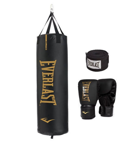 100Lb Elite Heavy Bag Kit with Black Handwrap and Elite Cardio Gloves